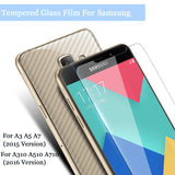 9H HD Premium Tempered Glass Film For Samsung Galaxy A3 A5 A7 2015 A310 A510 A710 2016 Screen Protector Glasses Case + Clean Kit - ilovealma