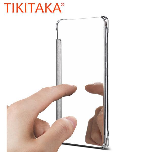 A5 A7 Case PC View Windows Ultra Thin Flip Case Luxury Plating Mirror Cover Bag For Samsung Galaxy J3 J5 J7 Fundas Phone Cases - ilovealma