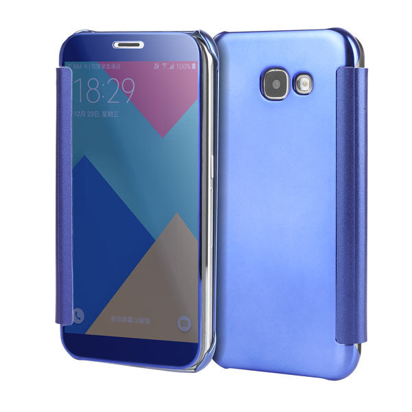 A5 A7 Case PC View Windows Ultra Thin Flip Case Luxury Plating Mirror Cover Bag For Samsung Galaxy J3 J5 J7 Fundas Phone Cases - ilovealma
