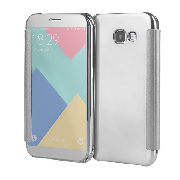 A5 A7 Case PC View Windows Ultra Thin Flip Case Luxury Plating Mirror Cover Bag For Samsung Galaxy J3 J5 J7 Fundas Phone Cases - ilovealma