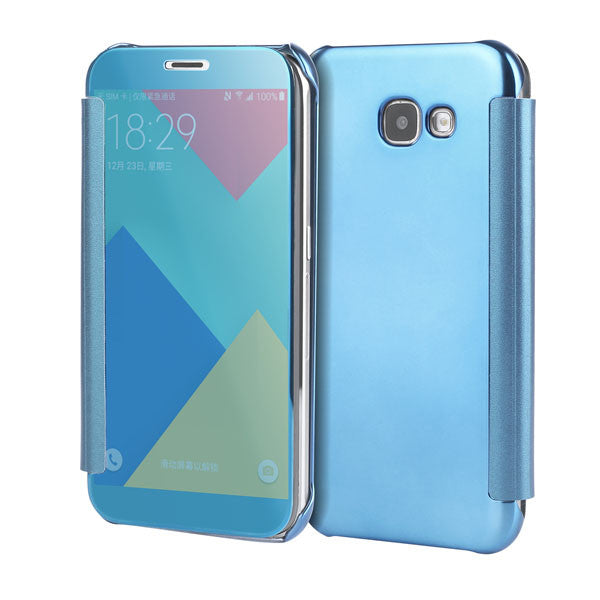 A5 A7 Case PC View Windows Ultra Thin Flip Case Luxury Plating Mirror Cover Bag For Samsung Galaxy J3 J5 J7 Fundas Phone Cases - ilovealma