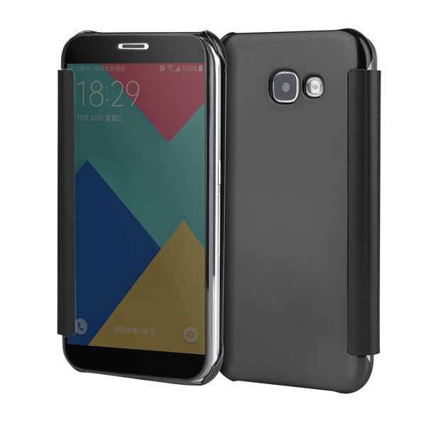 A5 A7 Case PC View Windows Ultra Thin Flip Case Luxury Plating Mirror Cover Bag For Samsung Galaxy J3 J5 J7 Fundas Phone Cases - ilovealma