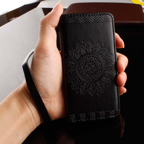 Case Coque For Samsung Galaxy S8 Plus S5 S6 S7 Edge J3 J5 2016 A3 A5 C5 Back Cover Datura flower Leather Flip Wallet Case Fundas - ilovealma