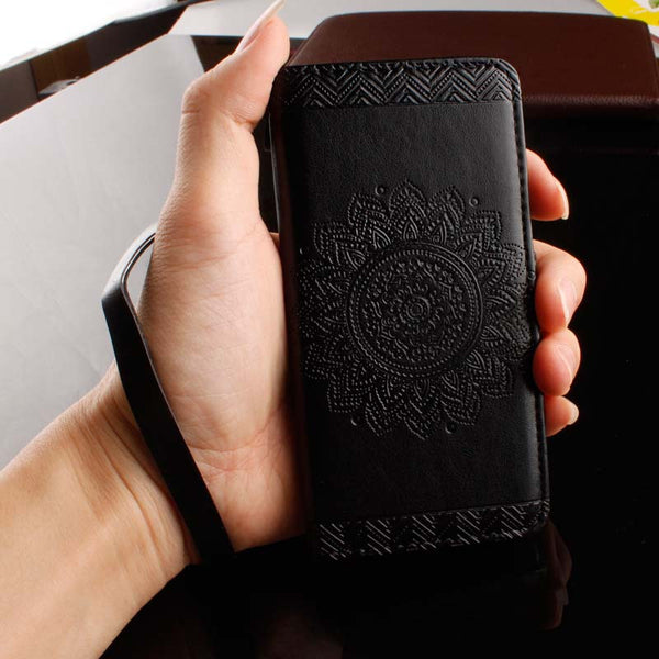 Case Coque For Samsung Galaxy S8 Plus S5 S6 S7 Edge J3 J5 2016 A3 A5 C5 Back Cover Datura flower Leather Flip Wallet Case Fundas - ilovealma