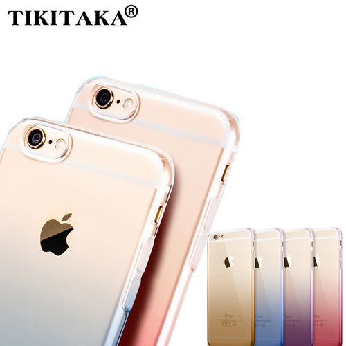Case for iPhone 6 6s 4.7' / 6 6s Plus 5.5' Clear Cute Gradient TPU Soft Dual Silicon Cover Fundas Silicon Gel Transaprent Cases - ilovealma