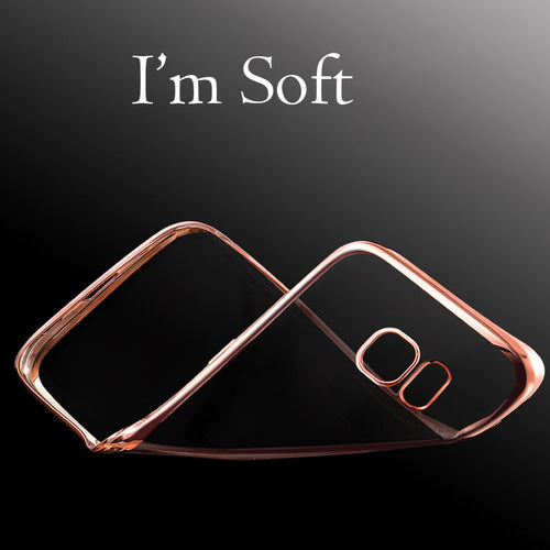 Clear Coque Fundas Plating TPU Case For Samsung Galaxy S6 S7 Edge Plus Note 7 5 S5 S4 J7 J5 J3 A3 A5 A7 2016 Soft GEL Caso Cover - ilovealma