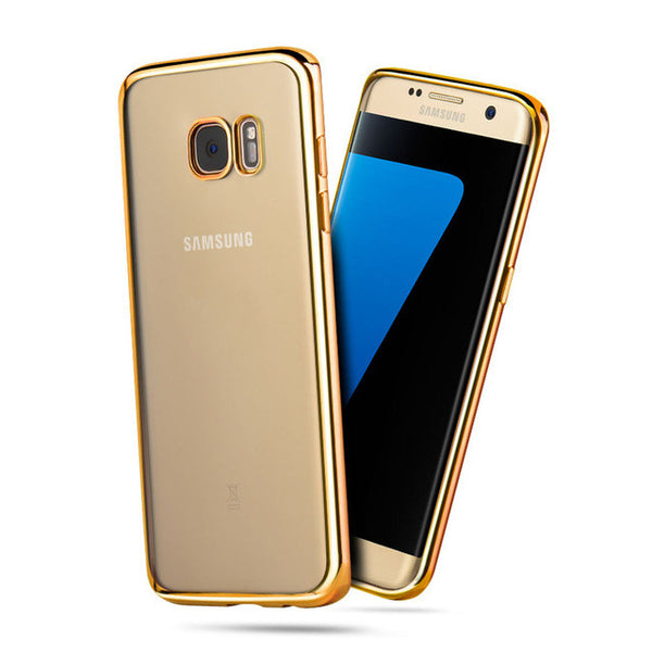 Clear Coque Fundas Plating TPU Case For Samsung Galaxy S6 S7 Edge Plus Note 7 5 S5 S4 J7 J5 J3 A3 A5 A7 2016 Soft GEL Caso Cover - ilovealma