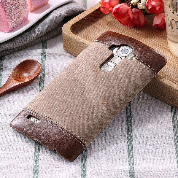 Coque For LG G3 G4 G5 Case Retro Hybrid Jeans Canvas PU Leather Phone Cases For LG K7 K8 K10 Funda Hard PC Cover Business Style - ilovealma