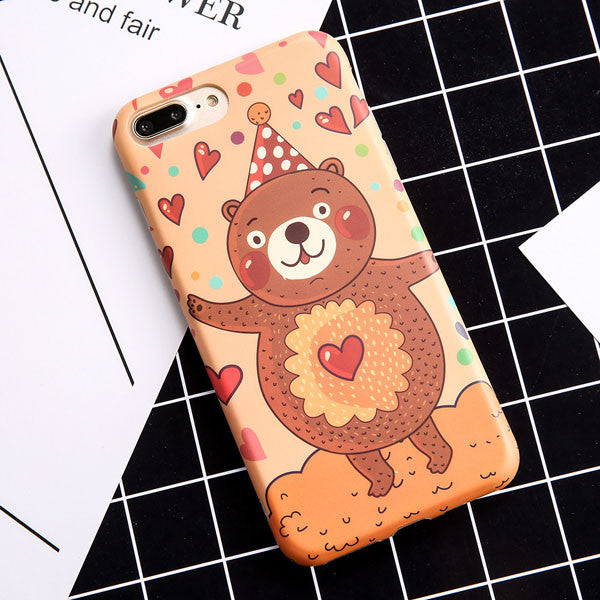 Cute Cartoon Bear Lion Fish Phone Cases For iphone 7 6 6S Plus Case High Quality IMD Soft TPU Silicone Rubber Back Cover Shell
