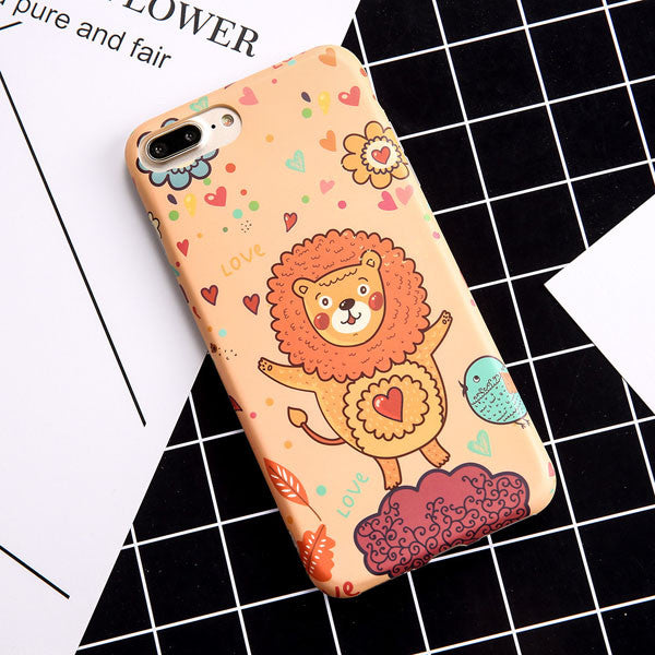 Cute Cartoon Bear Lion Fish Phone Cases For iphone 7 6 6S Plus Case High Quality IMD Soft TPU Silicone Rubber Back Cover Shell