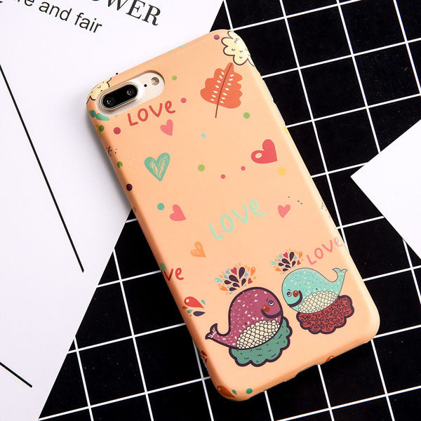 Cute Cartoon Bear Lion Fish Phone Cases For iphone 7 6 6S Plus Case High Quality IMD Soft TPU Silicone Rubber Back Cover Shell