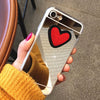 Cute DIY Stitches Love Heart Case For iphone 7 6 6S Plus Fundas Ultra Thin Clear Soft TPU Plating Mirror Phone Cases Coque Shell