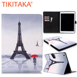 Leather Flip For Apple iPad air Fundas Cute Cartoon Floral Pattern Stand Wallet Case For iPad 5 Cover 9.7