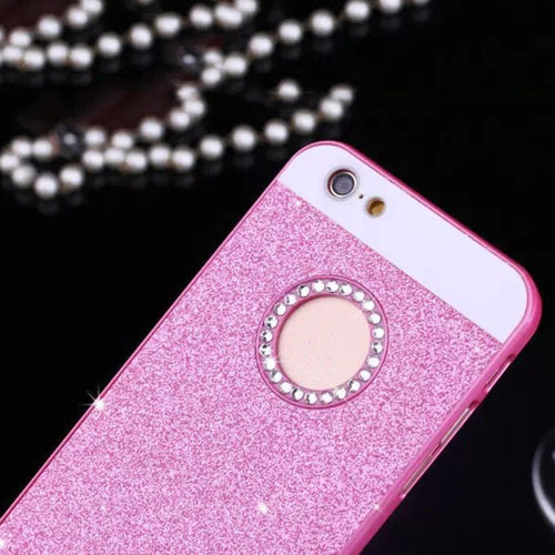 Luxury Bling Diamond Glitter Powder Phone Cases For iphone 7 6 6S Plus SE 5 5S Case Fashion Crystal Hard Plastic Back Cover Capa