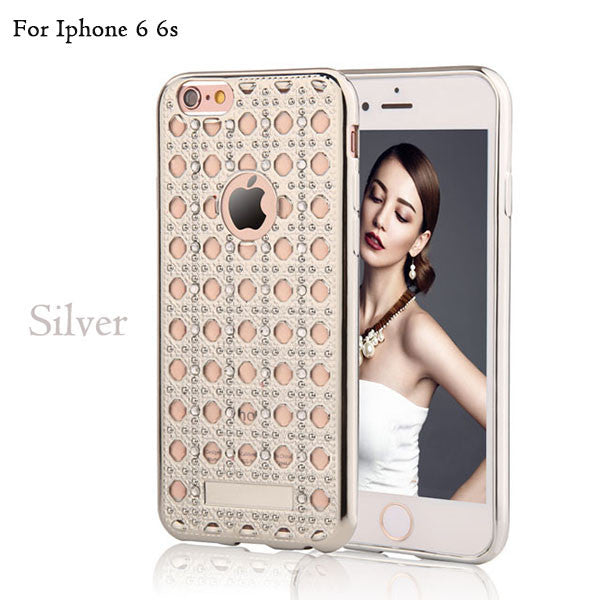 Luxury Agate Case For iPhone 6 6S Plus Fashion Bling Diamond Crystal Soft TPU GEL Back Cover Elegant Silm Shockproof Phone Cases