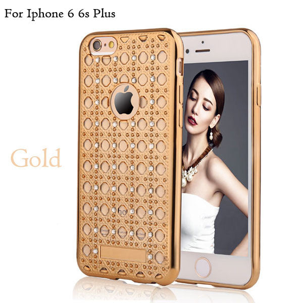Luxury Agate Case For iPhone 6 6S Plus Fashion Bling Diamond Crystal Soft TPU GEL Back Cover Elegant Silm Shockproof Phone Cases