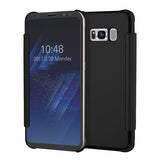 Luxury Flip For Samsung Galaxy S8 S8 Plus Cover Fashion Plating Mirror Case Fundas Clear Screen View Full Body Phone Cases Shell