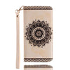 Luxury Leather Flip Case For Samsung S8 S 8 Plus Cover Datura flower Pattern Wallet Phone Bags For Samsung S5 S6 S7 edge Fundas