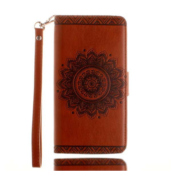 Luxury Leather Flip Case For Samsung S8 S 8 Plus Cover Datura flower Pattern Wallet Phone Bags For Samsung S5 S6 S7 edge Fundas