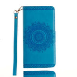 Luxury Leather Flip Case For Samsung S8 S 8 Plus Cover Datura flower Pattern Wallet Phone Bags For Samsung S5 S6 S7 edge Fundas