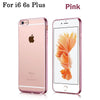 Luxury Rose Gold Plating TPU Silicone Flexible Soft Back Cover Case For Iphone 5 5S SE 6 6S / 6 6S Plus Transparent Clear Cases