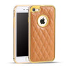 Luxury Retro Leather Rubber Pattern Case For iphone 7 6 6s Plus Funda Fashion Plating Frame Protect Back Cover Shell Phone Bags