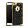 Luxury Retro Leather Rubber Pattern Case For iphone 7 6 6s Plus Funda Fashion Plating Frame Protect Back Cover Shell Phone Bags