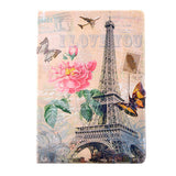 Luxury Stand Wallet Cover For ipad 5 6 Case Fashion Floral Tower Pattern Leather Flip For ipad air 2 Capa 9.7
