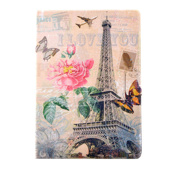 Luxury Stand Wallet Cover For ipad 5 6 Case Fashion Floral Tower Pattern Leather Flip For ipad air 2 Capa 9.7" PC Tablet Protect