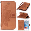 Luxury Wallet Phone Cases For Apple iPhone 7 6 6s Plus SE 5 5s Fundas Fashion 3D Embossed Half Flower Floral Leather Flip cover