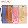 Luxury Wallet Phone Cases For Apple iPhone 7 6 6s Plus SE 5 5s Fundas Fashion 3D Embossed Half Flower Floral Leather Flip cover