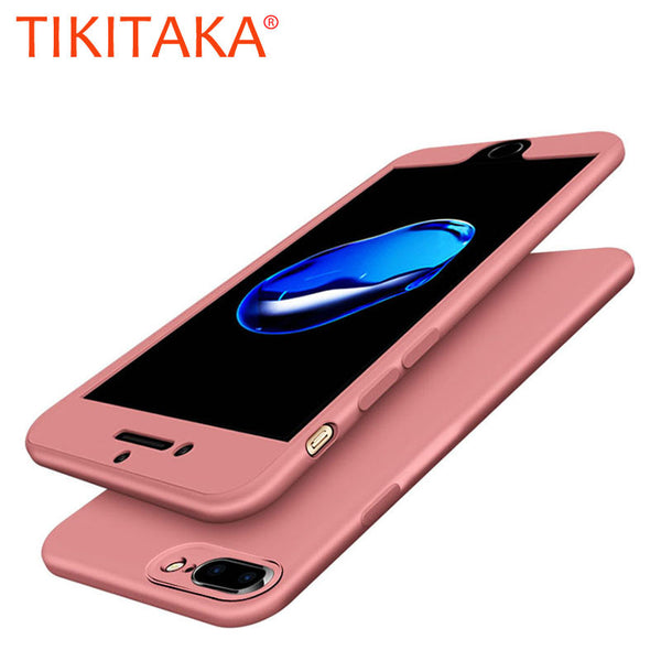 New 2 in 1 Hybrid 360 Degree Full Body Cases For iphone 7 6 6s Plus Funda High Quality Front PC+ Soft TPU Back Cover Phone Bags
