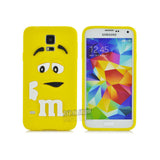New Arrival 3D Cute Cartoon M&M Chocolate Cover Case Colorful Rainbow Beans Phone Case For Samsung S5 I9600 PT1524