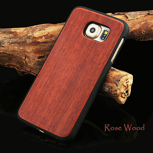 New Fashion Hard Protector Cover Genuine Rosewood Cherry Wood carbonized bamboo Wooden Shell Case For Samsung Galaxy S6 S6 edge