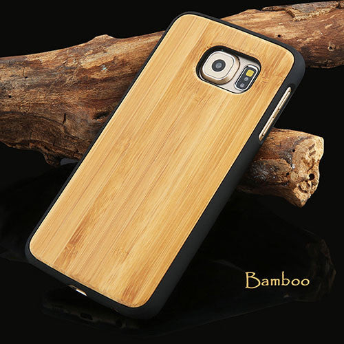 New Fashion Hard Protector Cover Genuine Rosewood Cherry Wood carbonized bamboo Wooden Shell Case For Samsung Galaxy S6 S6 edge