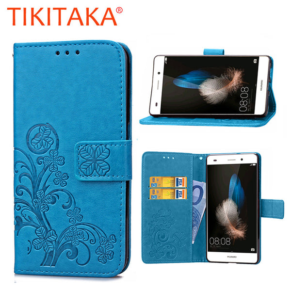 P9 Leather Wallet Flip Phone Cases For Huawei Ascend G7 P8 P9 Lite Plus Case Retro Flower Printing Cover Card Slots Stand Holder