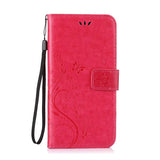 Phone Cases For Apple iphone 7 7 Plus Funda Coque Print Flower Leather Flip Stand Wallet Cover With lanyard Card Slot Money Bags