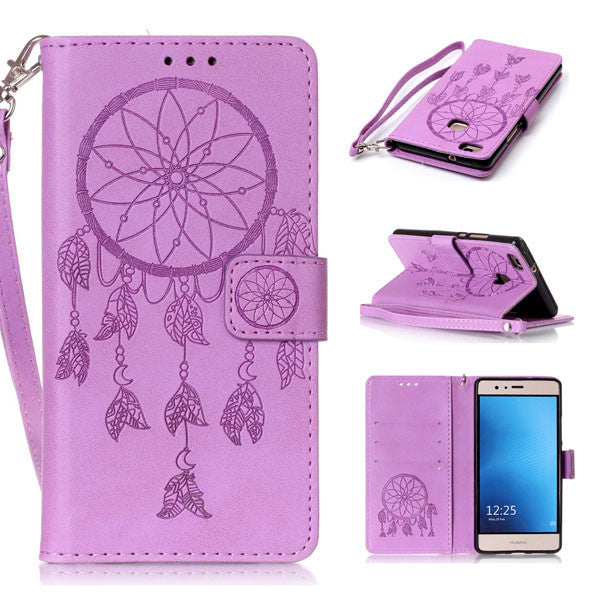 Phone Cases For Huawei P8 P9 Lite G9 Case Retro Embossed Dreamcatcher Leather Flip For Huawei Y5 Y6 II Wallet Cover Shell Capa