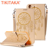 Phone Cases For Huawei P8 P9 Lite G9 Case Retro Embossed Dreamcatcher Leather Flip For Huawei Y5 Y6 II Wallet Cover Shell Capa