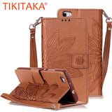 Phone Cases For Huawei P8 P9 Lite G9 Case Fashion 3D Embossed Half Flower Floral Pattern Leather Flip Stand Wallet Cover Shell