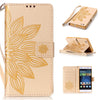 Phone Cases For Huawei P8 P9 Lite G9 Case Fashion 3D Embossed Half Flower Floral Pattern Leather Flip Stand Wallet Cover Shell