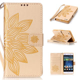 Phone Cases For Huawei P8 P9 Lite G9 Case Fashion 3D Embossed Half Flower Floral Pattern Leather Flip Stand Wallet Cover Shell