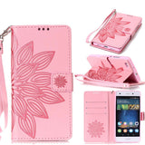 Phone Cases For Huawei P8 P9 Lite G9 Case Fashion 3D Embossed Half Flower Floral Pattern Leather Flip Stand Wallet Cover Shell