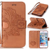 Phone Cases For iPhone 7 6 6s Plus SE 5 5s Case Fashion Embossed Skull Pattern Leather Flip Wallet Cover With Stand Holder Shell
