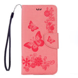 Phone Cases For iphone 7 7 Plus Funda Durable Flip Leather Cover Emboss Flower Butterfly Capa Card Slot Wallet Holder Stand Para