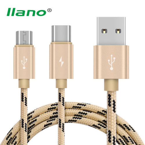 Phone Charger Micro USB Type C Cable 2 in 1 Fast Charging Data Transmission Line For Samsung Huawei Xiaomi 4C Nokia N1 MacBook