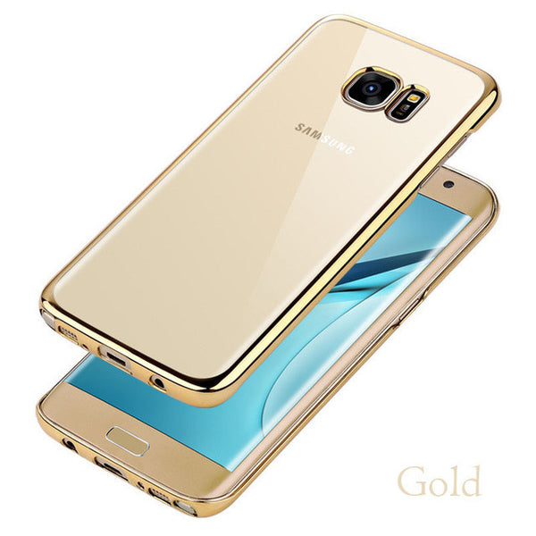 Plating Clear TPU Case For Samsung Galaxy A3 A5 A7 J1 J3 J5 J7 2015 2016 Phone Case Ultra Thin Crystal Soft GEL Caso Cover Coque