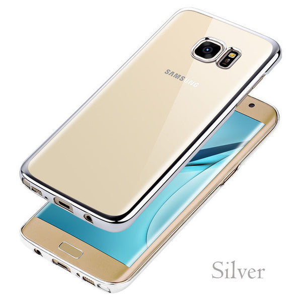 Plating Clear TPU Case For Samsung Galaxy A3 A5 A7 J1 J3 J5 J7 2015 2016 Phone Case Ultra Thin Crystal Soft GEL Caso Cover Coque