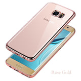 Plating Clear TPU Case For Samsung Galaxy A3 A5 A7 J1 J3 J5 J7 2015 2016 Phone Case Ultra Thin Crystal Soft GEL Caso Cover Coque