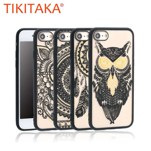 Retro Floral Case For iPhone 7 6 6S Plus Funda Fashion Palace Flower Print Pattern Hard Acrylic PC Back Cover Elegant Lady Style